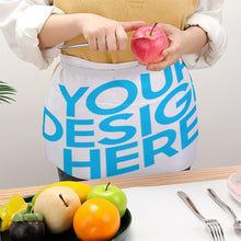 Cargar imagen en el visor de la galería, Medio delantal impermeable unisex con bolsillo frontal para cafetería restaurante cocina personalizado con patrón foto texto
