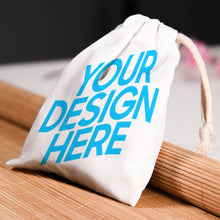 Cargar imagen en el visor de la galería, Bolsa de Almacenamiento con Cordón de Lona con Impresión a Doble Cara de Diseño Personalizado con Tus Imágenes o Nombres