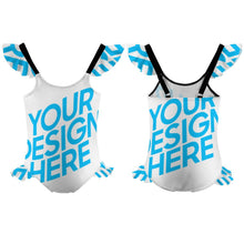 Cargar imagen en el visor de la galería, Bañador de Niña de Una Pieza con Volantes NT040 Personalizado con Impresión Completa con Foto Logo Patrón Texto