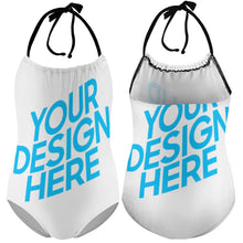 Cargar imagen en el visor de la galería, Bañador de Una Pieza con Tirantes para Niña NT017 Personalizado con Foto Logo Patrón Texto