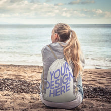 Cargar imagen en el visor de la galería, Bolsa con Cordones Reutilizable / Mochila para Deporte Escolar Gimnasio Viaje Playa XB0604115 Personalizada Impresion Completa de Una Imagen con Foto Logo Patrón Texto