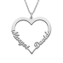 Cargar imagen en el visor de la galería, Collar Corazón en Plata / Cobre Chapado en Oro / Oro Rosa para Mujer Hombre X0090 Grabado Personalizado con Texto Nombre Letra