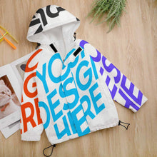 Cargar imagen en el visor de la galería, Chaqueta Infantil con Capucha de velcro de manga larga para niños niñas A681 Personalizada con Impresión Completa de múltiples imágenes con Foto Logo Patrón Texto