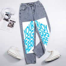 Cargar imagen en el visor de la galería, Jeans harem elásticos cintura alta 9037 personalizados con foto, texto o logo (Imagen única)