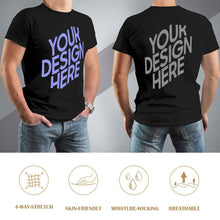 Cargar imagen en el visor de la galería, Camiseta Algodón 100% manga corta casual para hombre FS0803129 Personalizada con Impresión Frontal Trasera de dos imágenes con Foto Logo Patrón Texto
