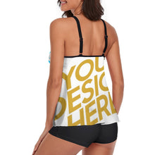 Cargar imagen en el visor de la galería, Tankini / Traje de Baño Sexy de Dos Piezas para Mujeres QZ6072 Personalizado con Impresión Completa de múltiples imágenes con Foto Logo Patrón Texto