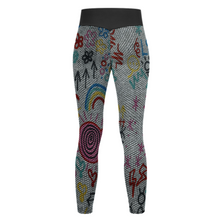 Cargar imagen en el visor de la galería, Pantalones de Yoga Deportivos / Leggings Elásticos con Patrón de Panal para Mujer YJ050 Personalizados con Impresión Completa de Múltiples Imágenes con Foto Logo Patrón Texto