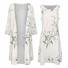 Cargar imagen en el visor de la galería, Conjunto de Vestido sin Mangas y Cárdigan Largo de Moda Elegante Holgado para Mujer STZ Personalizado Impresion Completa de Una Imagen con Foto Logo Patrón Texto