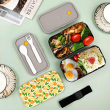 Cargar imagen en el visor de la galería, Caja Bento PP con Dos Capas Correa Elástica / Caja de Almuerzo Plástica con Cubiertos para Niños Adultos Trabajo Escuela Comida JJ0522203 Personalizada con Impresión Completa con Foto Logo Patrón Texto