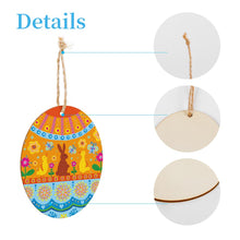Cargar imagen en el visor de la galería, Etiqueta colgante ovalada de madera 10 piezas para decoración del hogar fiesta Pascua GY0903846 Personalizada con Foto Logo Patrón Texto