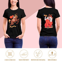 Cargar imagen en el visor de la galería, Camiseta de manga corta boutique de alta 100% algodón para mujer NZ2205112 Personalizada con Impresión Frontal Trasera de dos imágenes con Foto Logo Patrón Texto