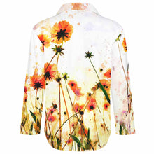 Cargar imagen en el visor de la galería, Blusa / Camisa Informal Manga Larga Botones Dobladillo Irregular Corte Suelto para Mujer AY008 Personalizada con Impresión Completa de una imagen con Foto Logo Patrón Texto