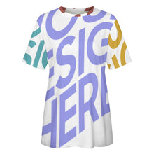 Cargar imagen en el visor de la galería, Camiseta algodón puro estampado manga corta para mujer ay001 Personalizada con Impresión Completa de múltiples imágenes con Foto Logo Patrón Texto