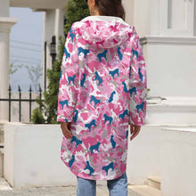Cargar imagen en el visor de la galería, Chaqueta / Abrigo larga con forro polar impermeable prueba de viento invierno con cremallera para mujer A677 Personalizada con Impresión Completa de una imagen con Foto Logo Patrón Texto