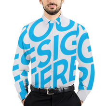 Cargar imagen en el visor de la galería, Camisa con Manga Larga Solapa Bontones para Hombres 3M38 Personalizada con Impresión Completa de una imagen con Foto Logo Patrón Texto