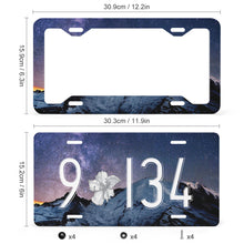 Cargar imagen en el visor de la galería, Marco de matrícula placa de matrícula de aluminio impreso, 4 agujeros de tornillo, capa transparente de protección UV, resistente a la intemperie QC1101017 Personalizado Personalizada con Foto, Texto o Logo
