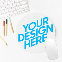 Cargar imagen en el visor de la galería, Alfombrilla de Ratón Redondo Personalizada con Foto Nombre Logo