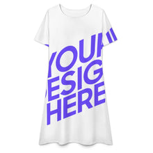 Cargar imagen en el visor de la galería, Vestido de mujer F77Q vestido de manga corta personalizado con patrón foto texto (impresión de imagen única)