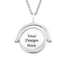 Cargar imagen en el visor de la galería, Collar Giratorio Grabado en Plata 925 / Cobre X0067 para Mujer Hombre Personalizado con Texto Nombre