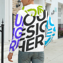 Cargar imagen en el visor de la galería, Chaqueta ligera corta con cremallera estampado de Primavera Otoño para hombre A537 Personalizada con Impresión Completa de múltiples imágenes con Foto Logo Patrón Texto