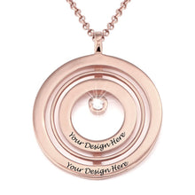Cargar imagen en el visor de la galería, Collar Círculo de Diamantes X0013 Grabado Personalizado con Texto Nombre en Plata de Ley 925