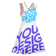 Cargar imagen en el visor de la galería, Vestido sin Mangas con Cuello Redondo y Dobladillo Grande Empalme para mujer TQ NZ2202055 Personalizado de múltiples imágenes con impresión completa con Foto Logo Patrón Texto