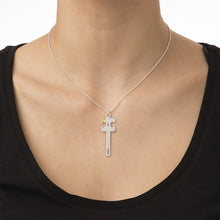 Cargar imagen en el visor de la galería, Collar de Llave de Rompecabezas Personalizado X0040 con texto nombre para parajes mujer hombre Longitud Ajustable en plata de ley 925 chapado de oro rosa de 18K