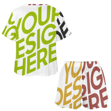 Cargar imagen en el visor de la galería, Conjunto de Ropa de Casa de Manga Corta / Pijama de Verano para Mujer UTZ Personalizado Impresion Completa de Múltiples Imágenes con Foto Logo Patrón Texto