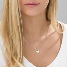 Cargar imagen en el visor de la galería, Collar de Plata 925 / Cobre con Colgante Grabado de Corazón y Perla para Mujer X0094 Personalizado con Texto Nombre
