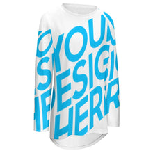 Cargar imagen en el visor de la galería, Camiseta Larga de Manga Larga con Cuello Redondo para mujer BL Personalizada con impresión completa de una imagen con Foto Logo Patrón Texto