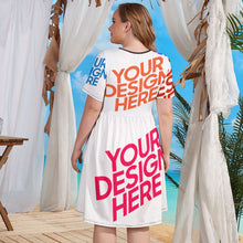 Cargar imagen en el visor de la galería, Vestido camisero de talla grande para mujer NZ034 personalizado con patrón foto texto (impresión de imágenes múltiples)