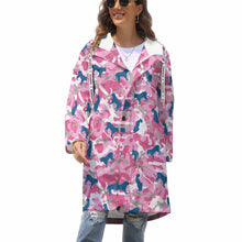Cargar imagen en el visor de la galería, Chaqueta / Abrigo larga con forro polar impermeable prueba de viento invierno con cremallera para mujer A677 Personalizada con Impresión Completa de una imagen con Foto Logo Patrón Texto