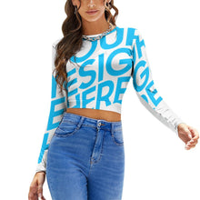 Cargar imagen en el visor de la galería, Blusa / Camiseta Espalda Descubierta Sexy con cordones para mujer NZ141 Personalizada con Impresión Completa de una imagen con Foto Logo Patrón Texto
