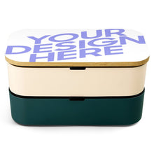 Cargar imagen en el visor de la galería, Caja Bento PP con Dos Capas Correa Elástica / Caja de Almuerzo Plástica con Cubiertos para Niños Adultos Trabajo Escuela Comida JJ0522203 Personalizada con Impresión Completa con Foto Logo Patrón Texto