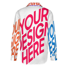 Cargar imagen en el visor de la galería, Blusa de camisa de ocio para mujer camisa de manga larga personalizado con patrón foto texto (impresión de imágenes múltiples)