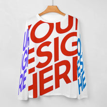 Cargar imagen en el visor de la galería, Camiseta de pijama de manga larga de calidad suave para mujer AL personalizado con patrón foto texto (impresión de imágenes múltiples)
