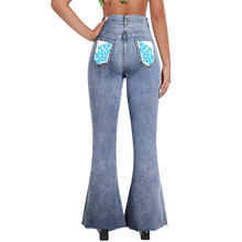 Cargar imagen en el visor de la galería, Pantalones vaqueros/ Jeans elásticos acampanados MC603 (imagen única) personalizados con foto, texto o logo