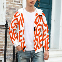 Cargar imagen en el visor de la galería, Chaqueta Gruesa de Velcro Invierno Con Capucha Cremallera para hombre A681 Personalizada con Impresión Completa de una imagen con Foto Logo Patrón Texto
