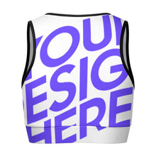 Cargar imagen en el visor de la galería, Sujetador deportivo para mujer, top corto de yoga, top push up YJ053 personalizado con patrón foto texto (impresión de imagen única)