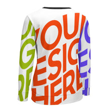 Cargar imagen en el visor de la galería, Camiseta Blusa de Moda Estilo Casual Sueltas Holgada Manga Larga Cuello Redondo para Mujer NZ051 Personalizada con Impresión Completa de múltiples imágenes con Foto Logo Patrón Texto