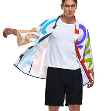 Cargar imagen en el visor de la galería, Kimono chaqueta top cárdigan camisa japonesa retro con manga 3/4 para hombre ZS904 personalizado con foto patrón texto (impresión de imágenes múltiples)