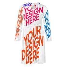 Cargar imagen en el visor de la galería, Vestido de manga larga para niña vestido acampanado F6Q personalizado con patrón foto texto (impresión de imágenes múltiples)