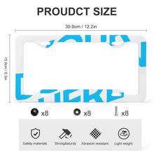 Cargar imagen en el visor de la galería, Marco de placa de matrícula cuatro agujeros planos (un par) Marco de aluminio mate para matrícula QC1101014 Personalizado Personalizada con Foto, Texto o Logo