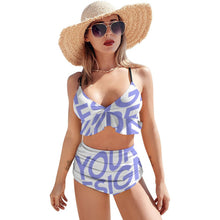 Cargar imagen en el visor de la galería, Bikini / Traje de Baño de dos piezas para Mujer de Cintura Alta con BK2066 Personalizado con impresión completa de una sola imagen con Foto Logo Patrón Texto