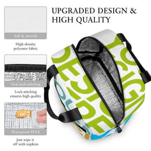 Cargar imagen en el visor de la galería, Bolsa de Almuerzo con Bolsillo / Bolso de Comida Térmico para Oficina Escuela Picnic XB0602048 Personalizada Impresion Completa de Múltiples Imágenes con Foto Logo Patrón Texto