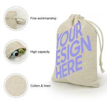 Cargar imagen en el visor de la galería, Bolsillo / Mochila con cordón de algodón y lino (pack de 8) XB0601039 Personalizado con Impresión con Foto Logo Patrón Texto