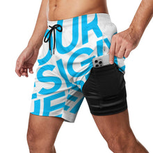 Cargar imagen en el visor de la galería, Traje de Baño para Hombres, pantalones cortos de playa de secado rápido con función de compresión personalizados con impresión completa de una imagen con foto patrón texto