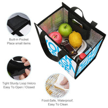 Cargar imagen en el visor de la galería, XB0602007 Bolsa o paquete de almuerzo de poliéster plegable, bolsa más fresca, bolsa aislada, bolsa térmica con asa, mantiene los alimentos calientes o fríos por más tiempo, para adultos y niños Personalizado con Foto o Mensajes de Texto