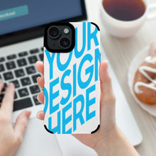 Cargar imagen en el visor de la galería, Funda de piel de fibra para iPhone 15 / 15 Plus / 15 Pro / 15 Pro Max personalizado con patrón foto texto