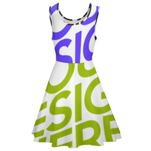 Cargar imagen en el visor de la galería, Vestido Volantes Grandes sin Mangas Cuello Redondo para mujer TQ NZ2202050 Personalizado de múltiples imágenes con impresión completa con Foto Logo Patrón Texto